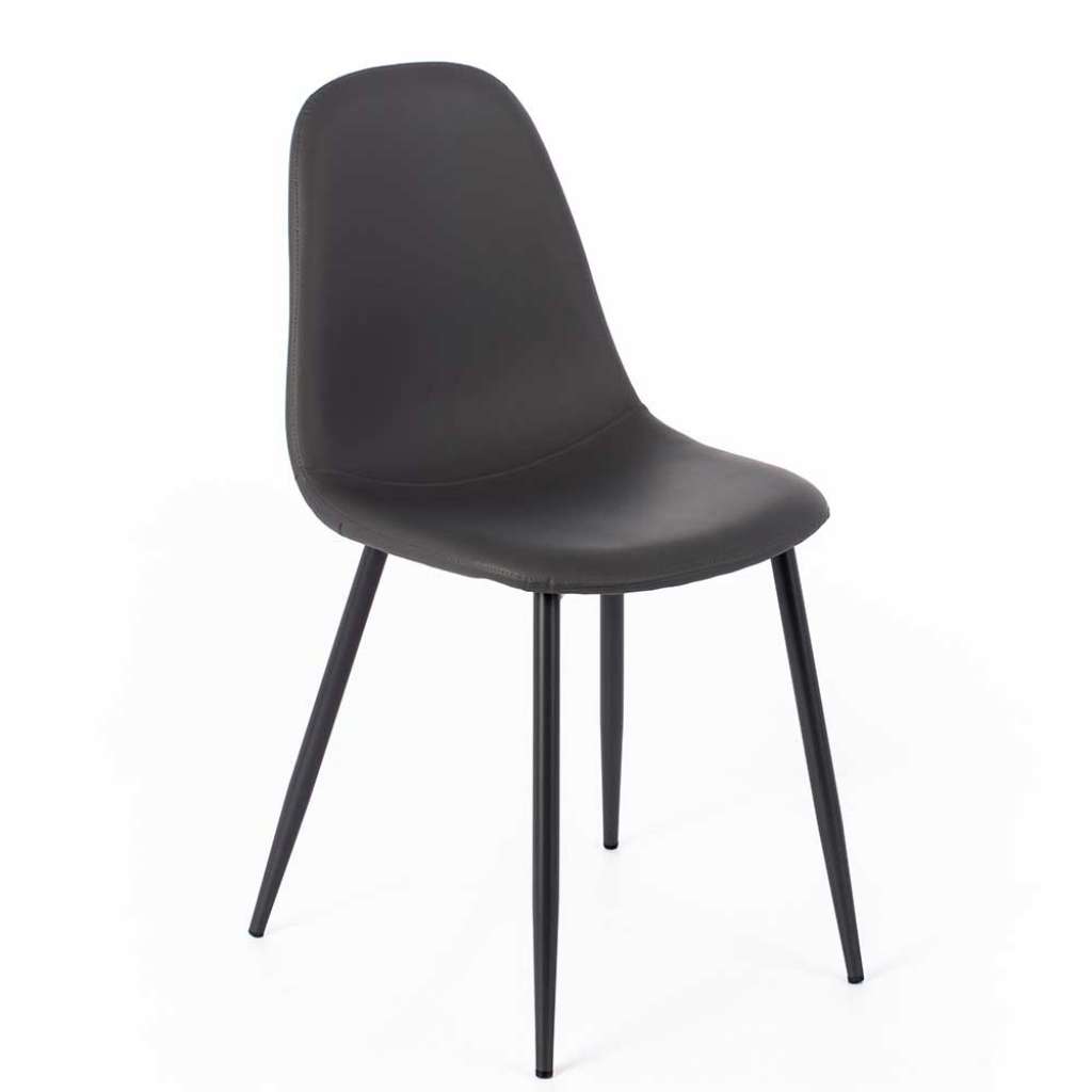 Küchenstühle in Dunkelgrau Kunstleder modern (4er Set)