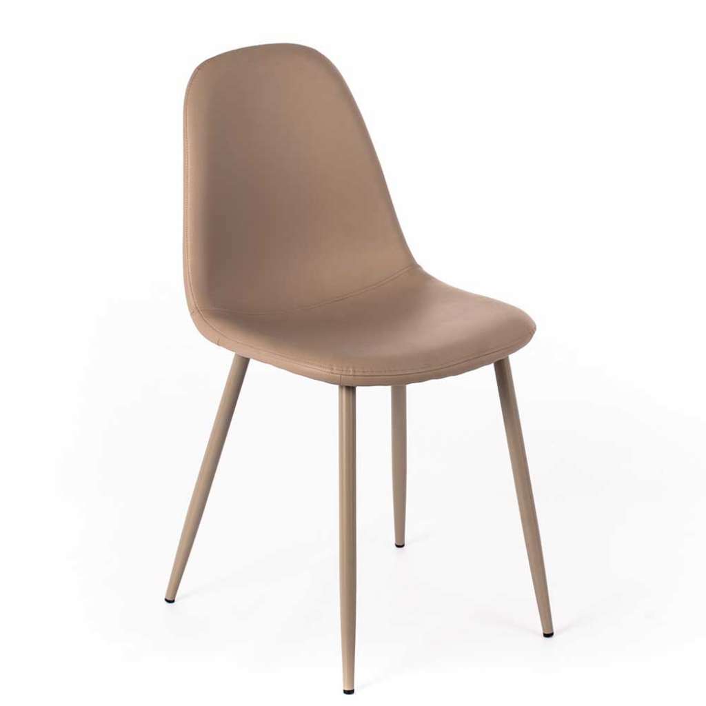 Kunstleder Stühle in Taupe Retro Design (4er Set)