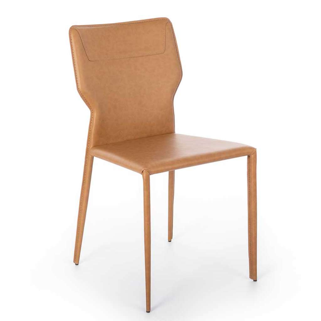 Küchenstühle in Cognac Braun Kunstleder modern (2er Set)
