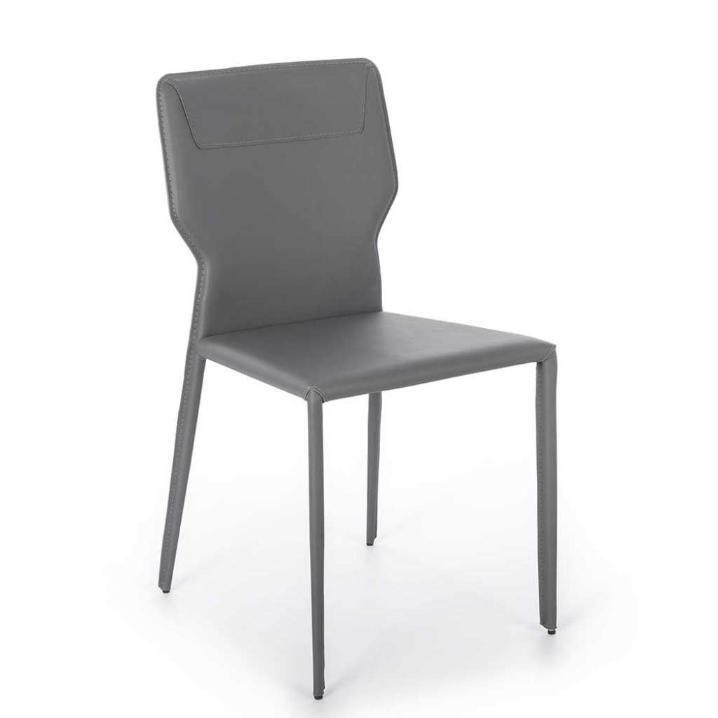 Polsterstühle in Dunkelgrau Kunstleder modern (2er Set)