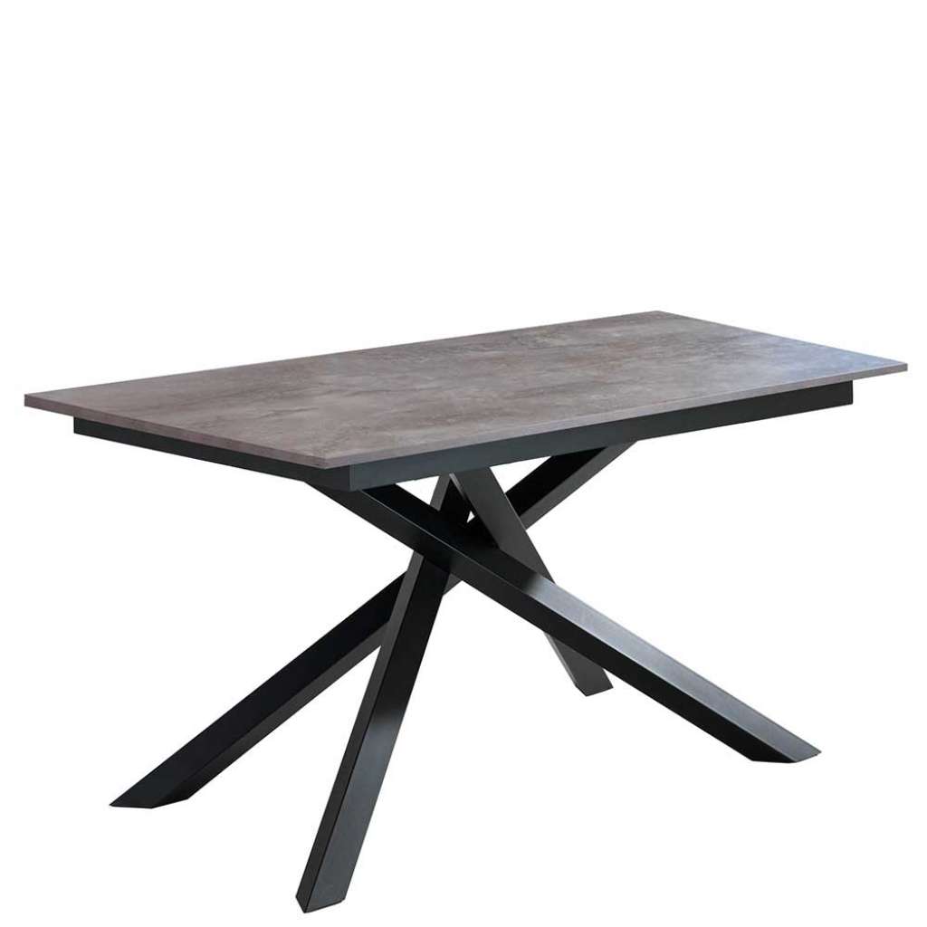 Ausziehesstisch in Dunkelgrau und Schwarz modern