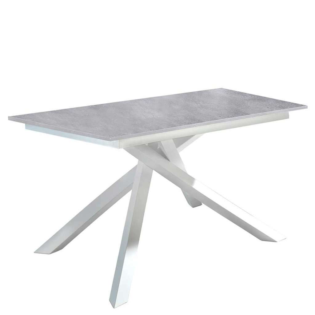Esszimmertisch in Hellgrau und Weiß Kopfauszug