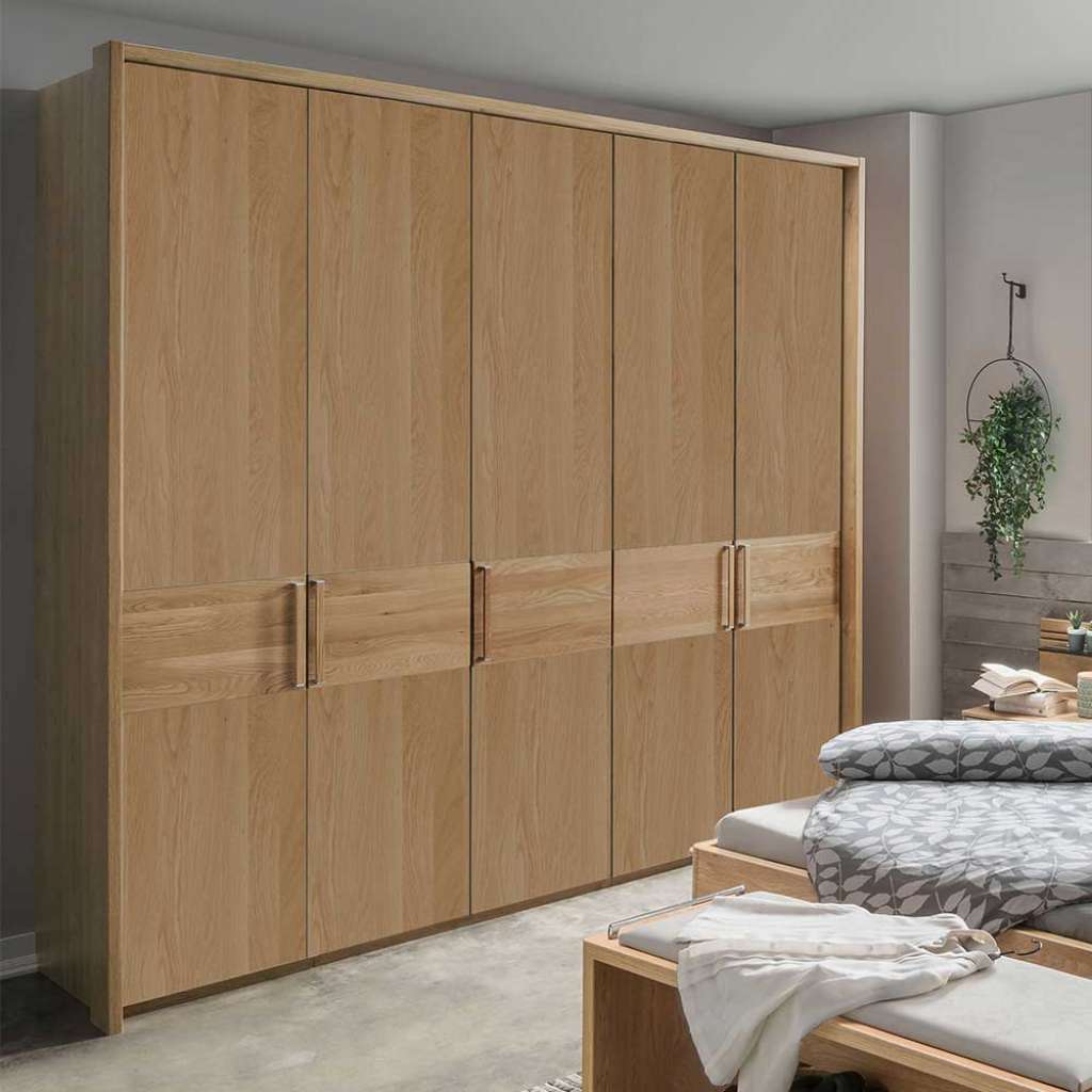 Großer Kleiderschrank aus Eiche teilmassiv 5 Türen