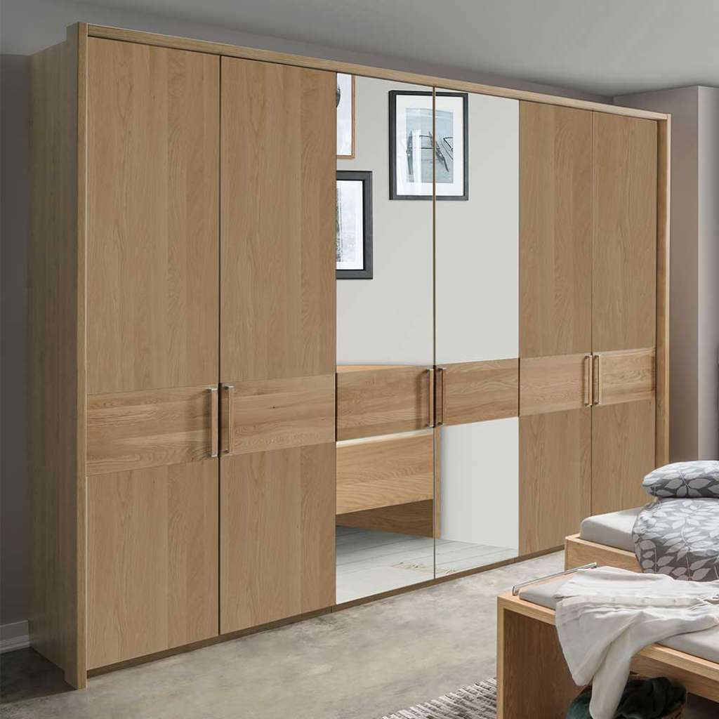 Drehtürenschrank aus Eiche teilmassiv Spiegel