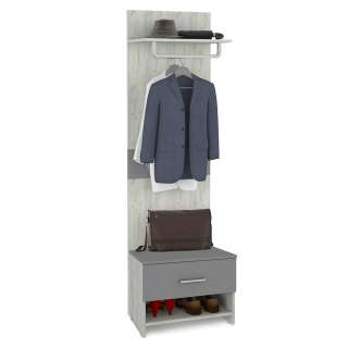 Garderobe in Grau und Weißeiche modern