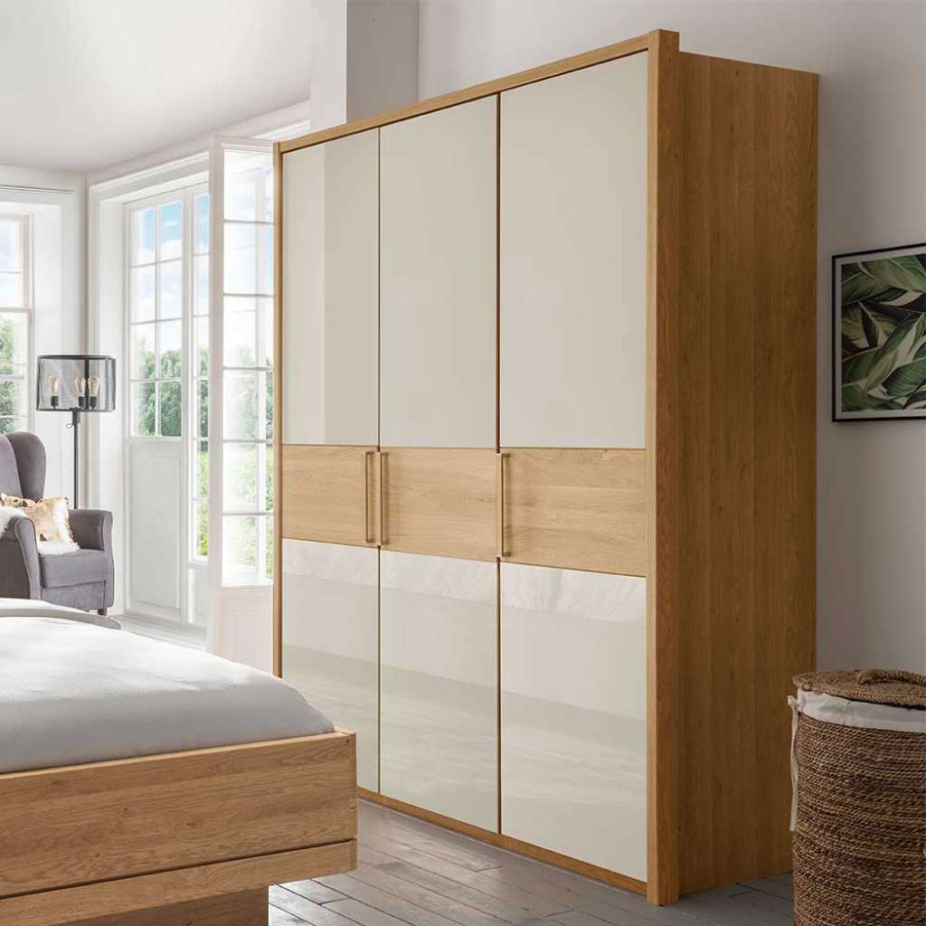 Kleiderschrank in Beige und Eiche 3-türig