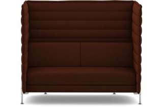 Vitra - Alcove Highback 2-Sitzer Sofa - Laser dunkelbraun - indoor
