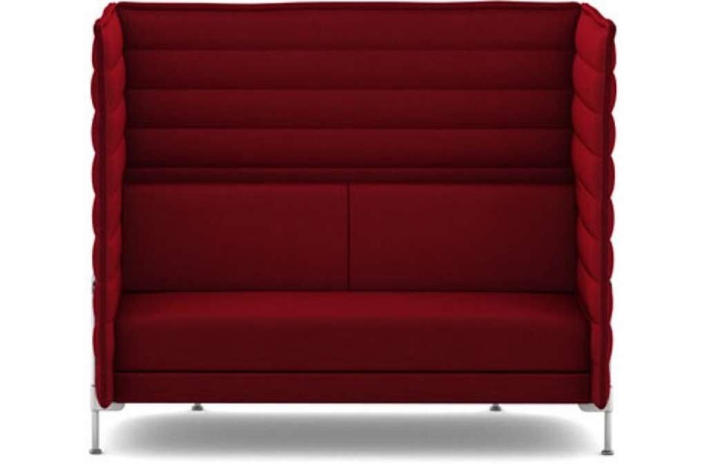 Vitra - Alcove Highback 2-Sitzer Sofa - Laser dunkelrot - indoor