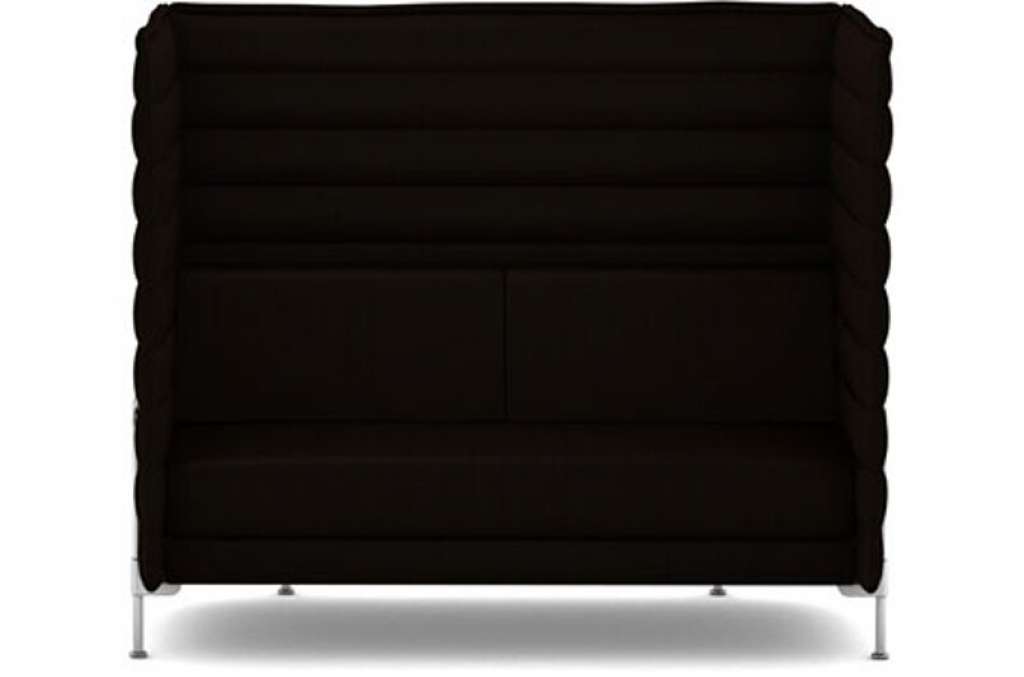 Vitra - Alcove Highback 2-Sitzer Sofa - Credo chocolate/ schwarz - indoor