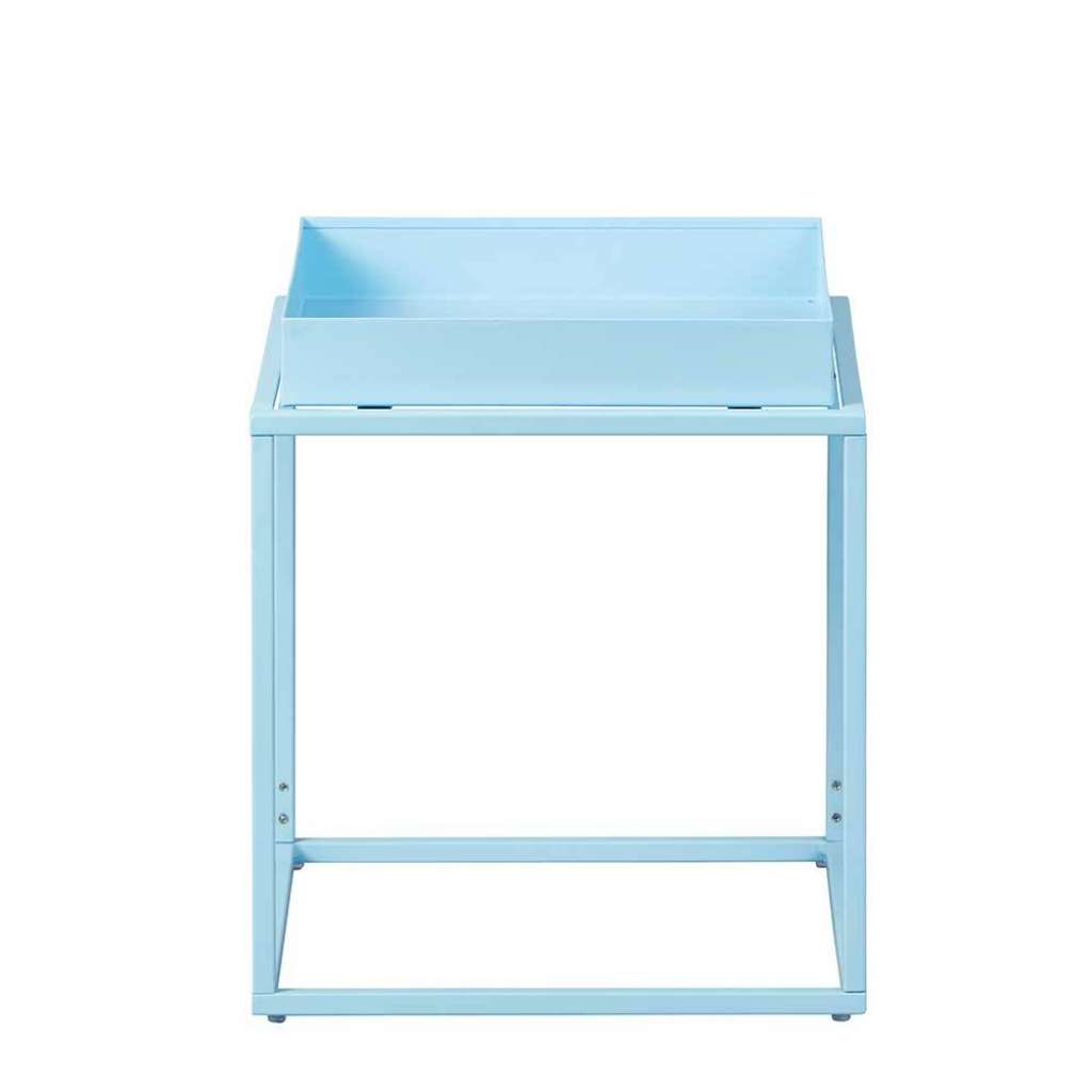 Couch Beistelltisch in Hellblau Metall