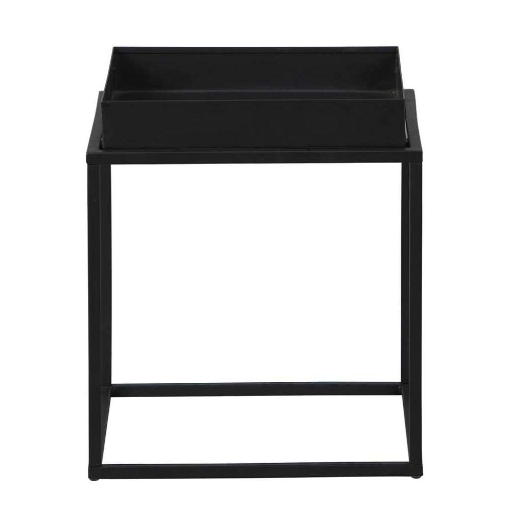 Sofa Beistelltisch in Schwarz Metall