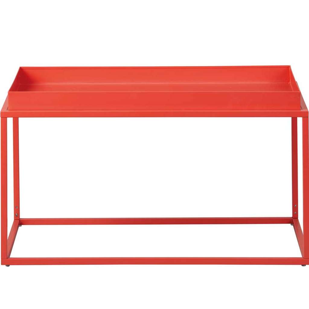 Design Wohnzimmer Tisch in Rot Metall