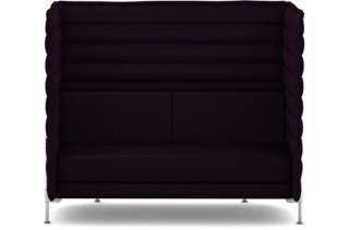 Vitra - Alcove Highback 2-Sitzer Sofa - Credo schwarz/aubergine - indoor