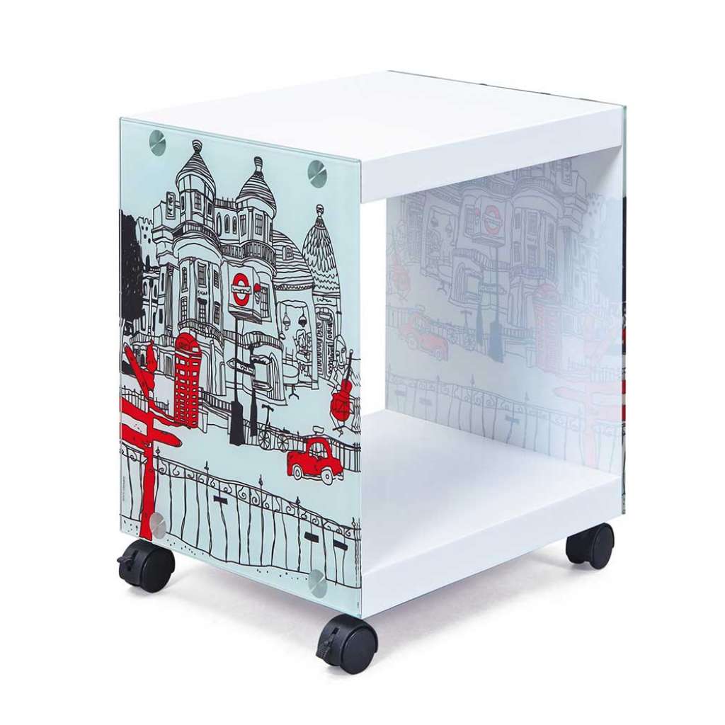 Rollbarer Beistelltisch im London Design modern