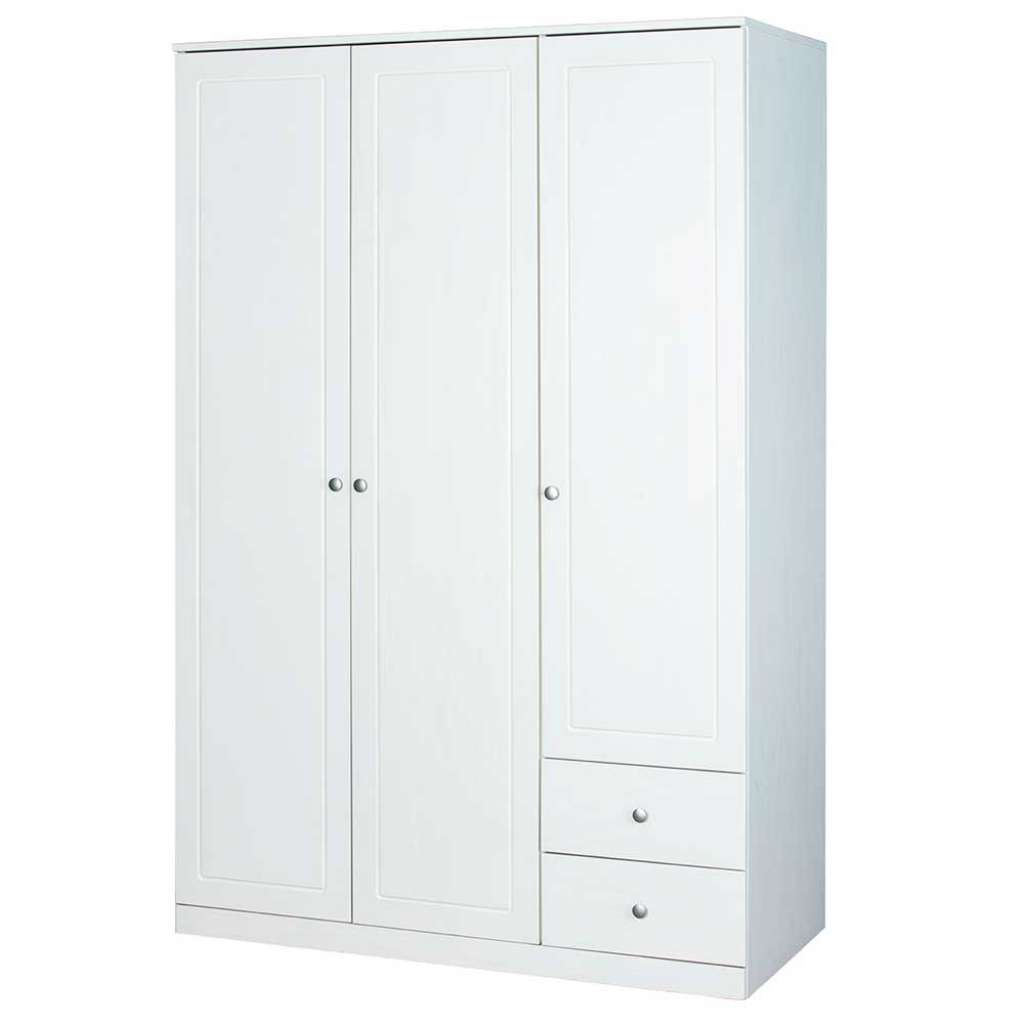 Drehtürenschrank in Weiß Kiefer massiv 205 cm hoch