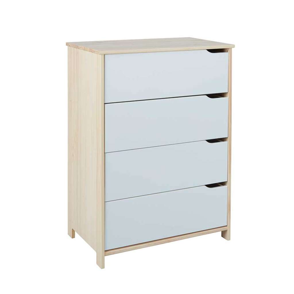 Schubladen Kommode in Weiß und Kiefer Bianco 80 cm breit