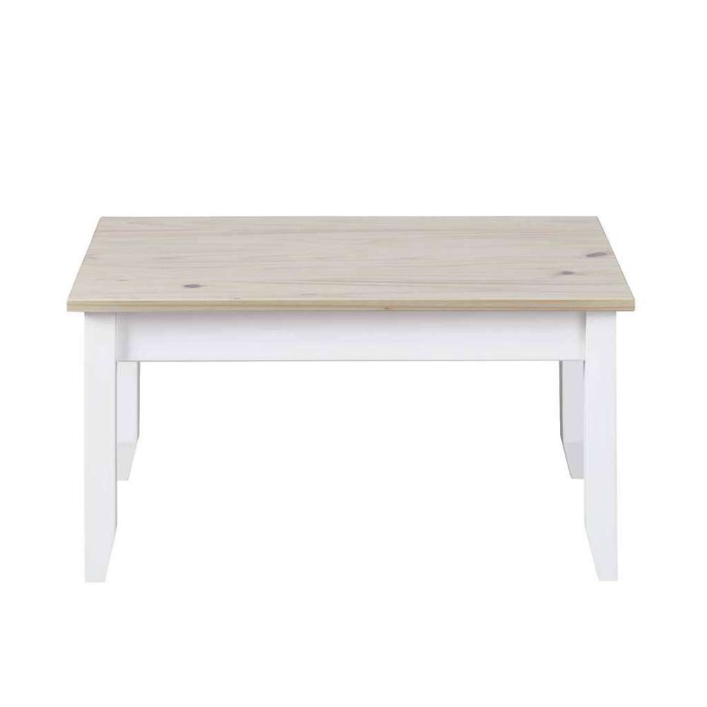 Sofa Tisch in Weiß und Kiefer Bianco massiv 90 cm breit