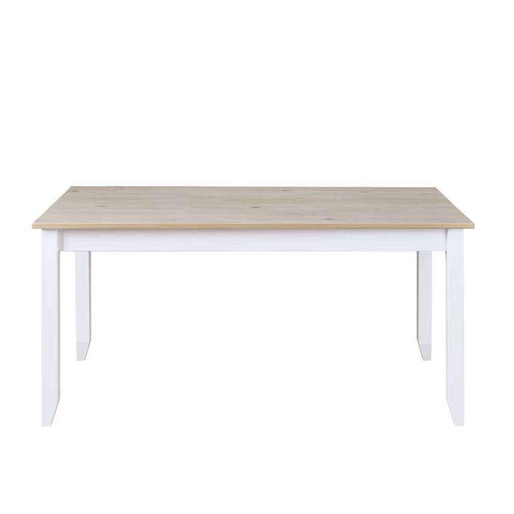 Küchentisch in Weiß und Kiefer Bianco massiv 160 cm breit