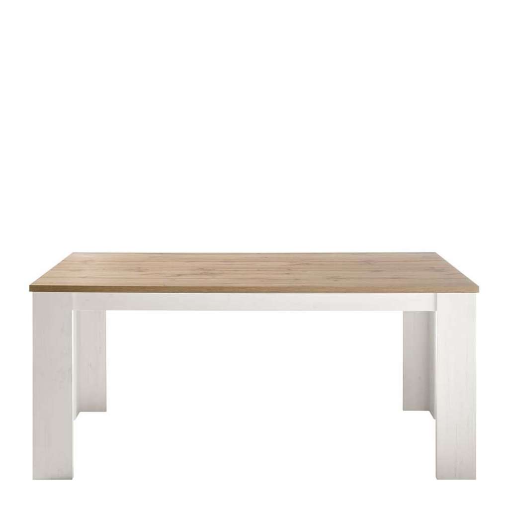 Tisch in Weiß und Wildeiche Optik 180 cm breit