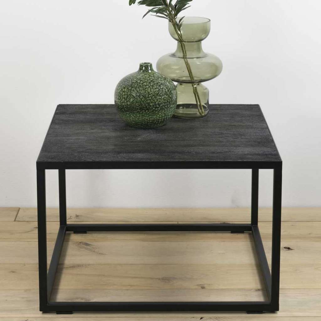 Sofatisch in Schwarz Eiche massiv quadratisch