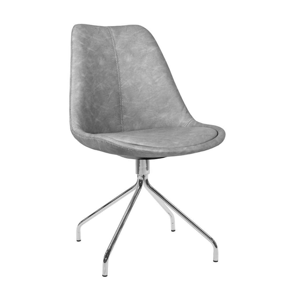 Esstisch Stühle in Grau Kunstleder Schalensitz (2er Set)