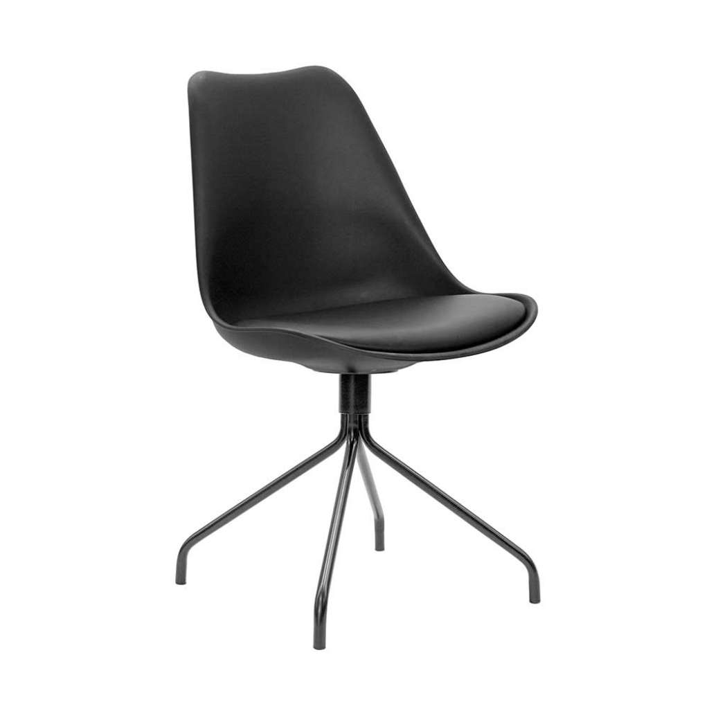 Schwarze Schalenstühle aus Kunststoff Metallgestell (2er Set)