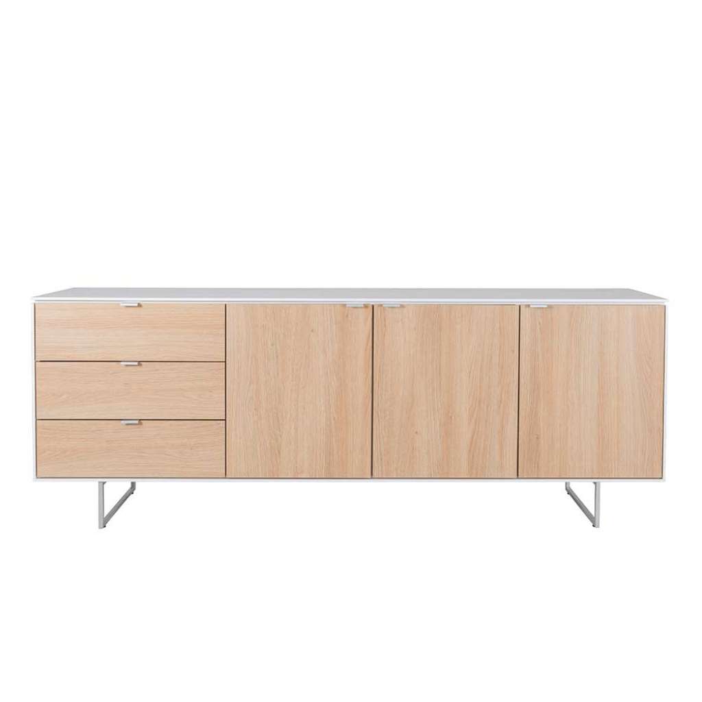 Kommode in Weiß und Eichefarben Skandi Design