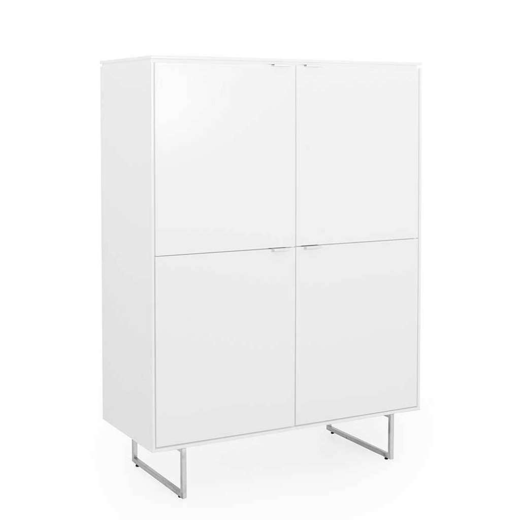 Esszimmer Highboard in Weiß 4 türig