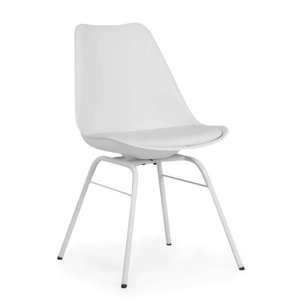 Esszimmer Stühle in Weiß Kunststoff Metallgestell (4er Set)