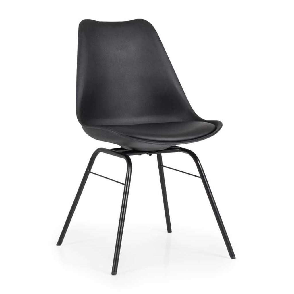 Küchenstühle in Schwarz Kunststoff Metallgestell (4er Set)