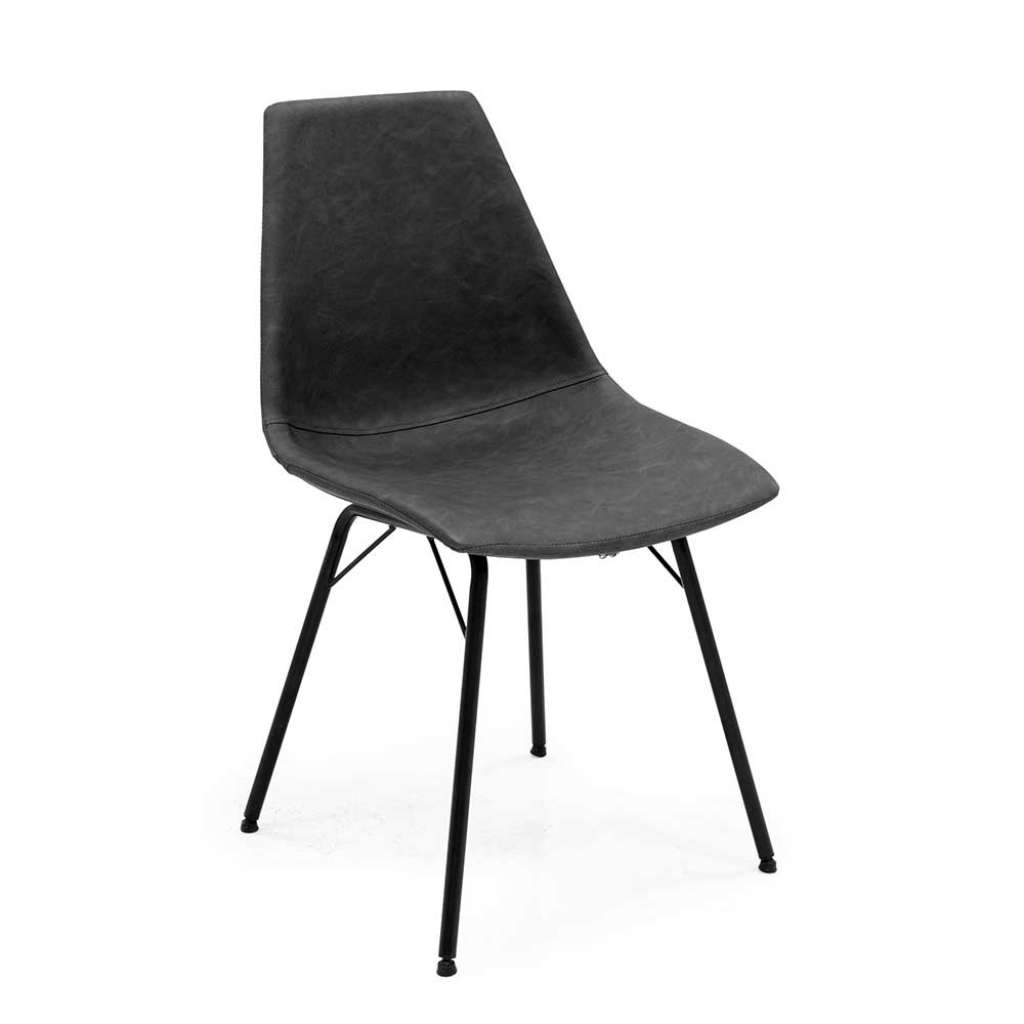 Esstisch Stühle in Schwarz Kunstleder modern (2er Set)