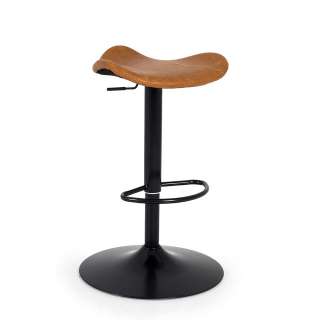 Tresenstühle in Cognac Braun Kunstleder höhenverstellbar (2er Set)