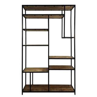 Standregal aus Mangobaum Massivholz und Eisen Industriedesign