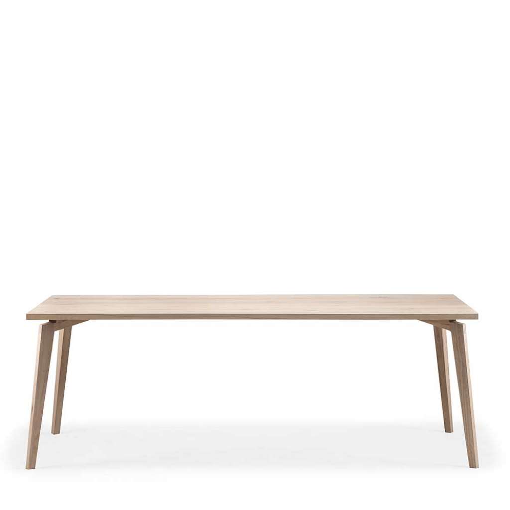 Küchentisch aus Buche massiv weiß geölt 75 cm hoch