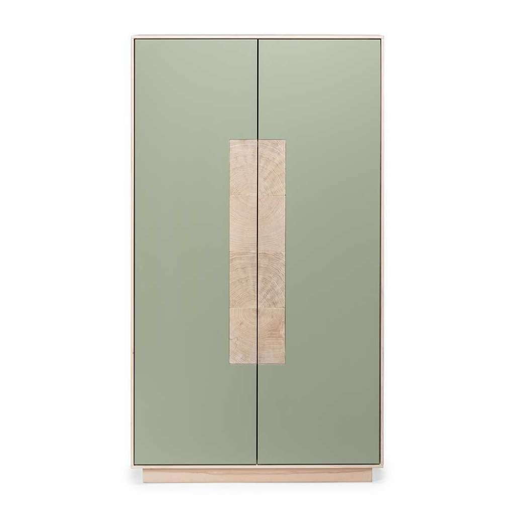 Esszimmer Highboard in Beton Grau und Buche weiß geölt 90 cm breit