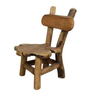 Wurzelholz Kinderstuhl aus Teak Massivholz 30 cm Sitzhöhe