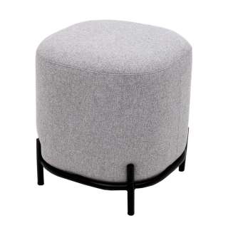 Polsterhocker in Grau Webstoff modern