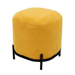 Sitzhocker in Gelb Webstoff modern