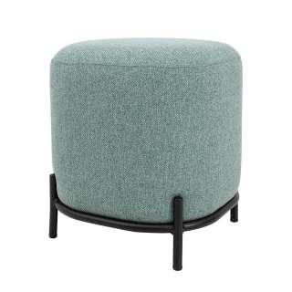 Beistellhocker in Graugrün Webstoff modern