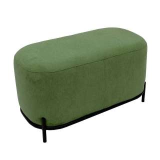 Pouf in Grün Webstoff 4-Fuß Gestell aus Metall