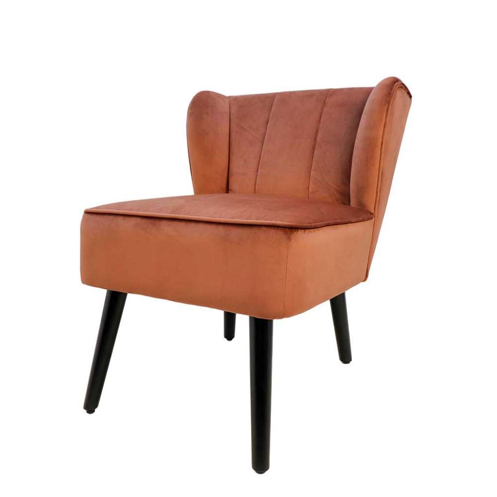 Sessel in Kupferfarben und Schwarz Retro Stil