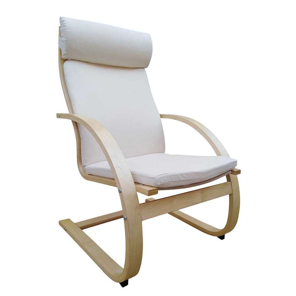 Armlehnensessel in Beige Webstoff Wippfunktion