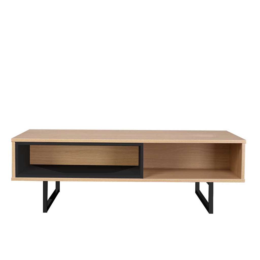 TV Tisch in Eichefarben und Schwarz 110 cm breit