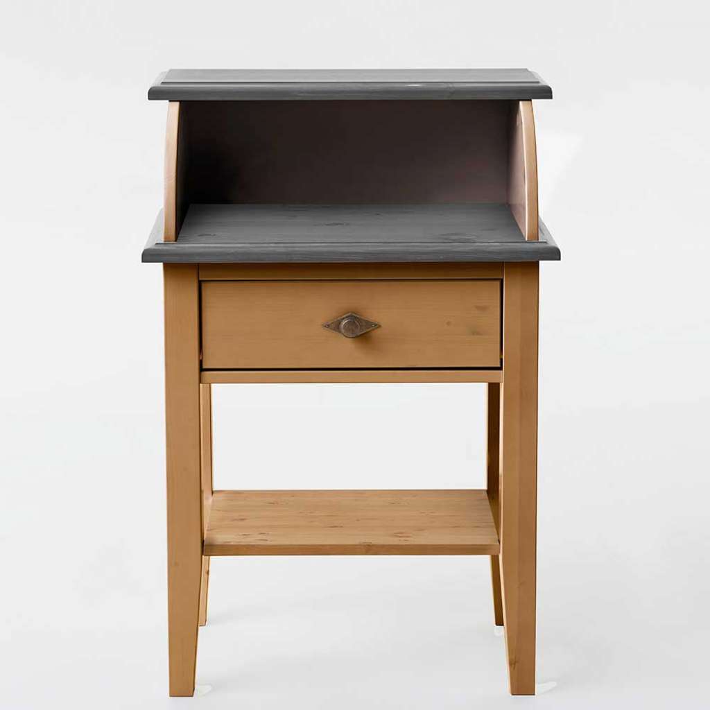 Telefontisch in Grau Kiefer teilmassiv Landhausstil