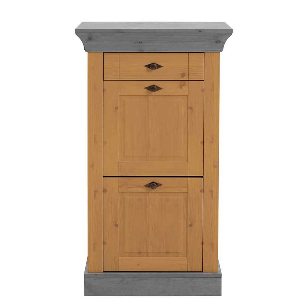 Schuhschrank aus Kiefer teilmassiv zwei Klappen
