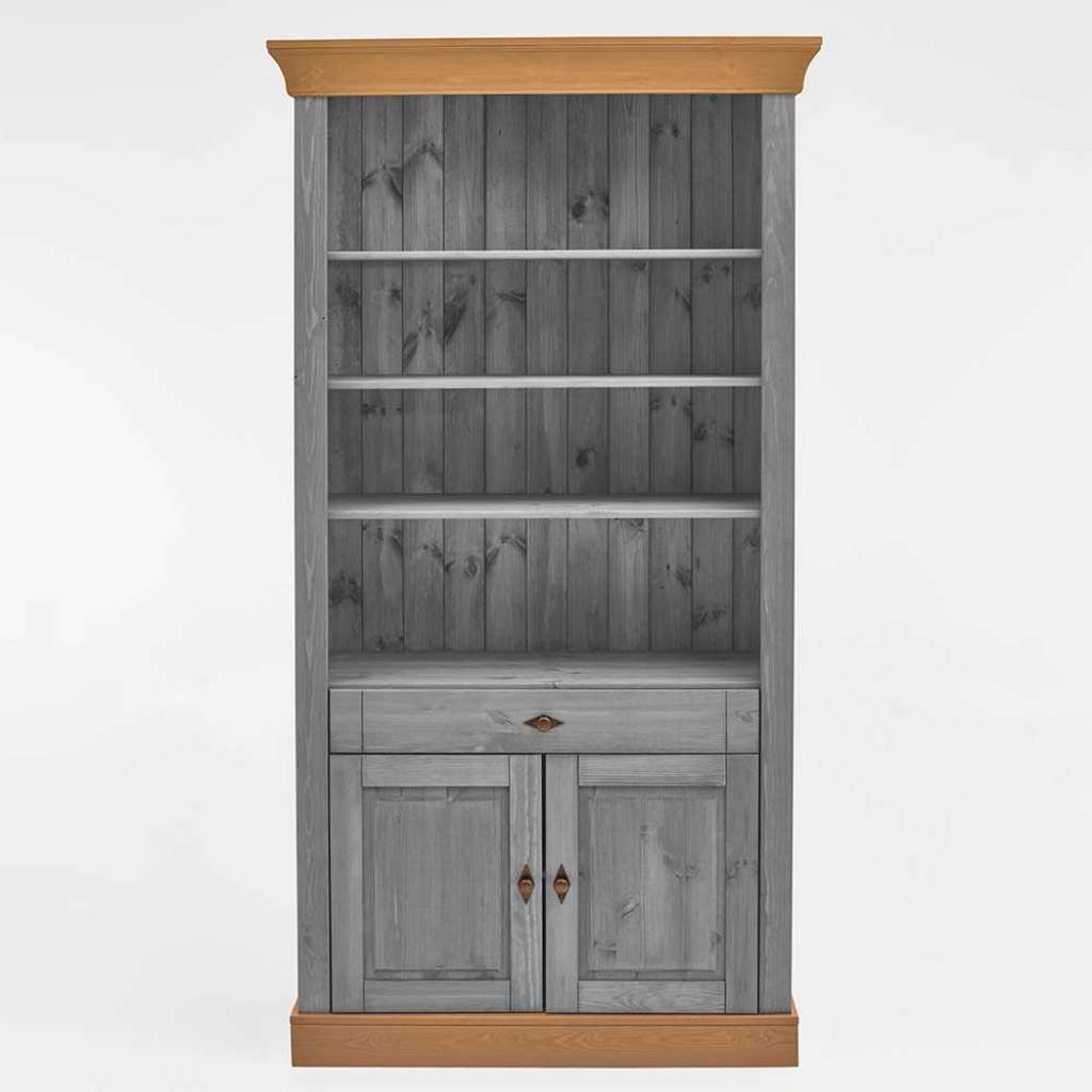 Regal in Grau Kiefer teilmassiv 2-türig