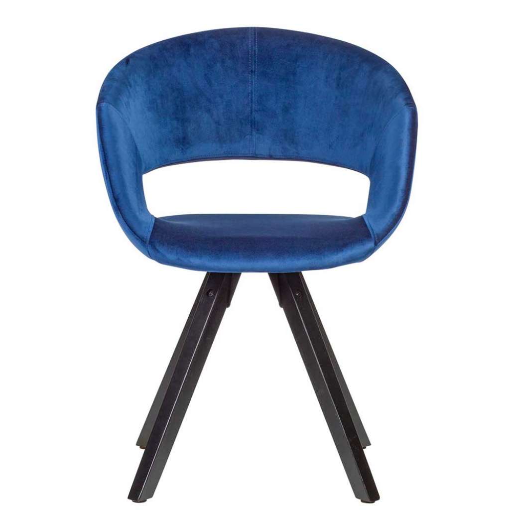 Esszimmerarmlehnstuhl in Dunkelblau Samt 80 cm hoch