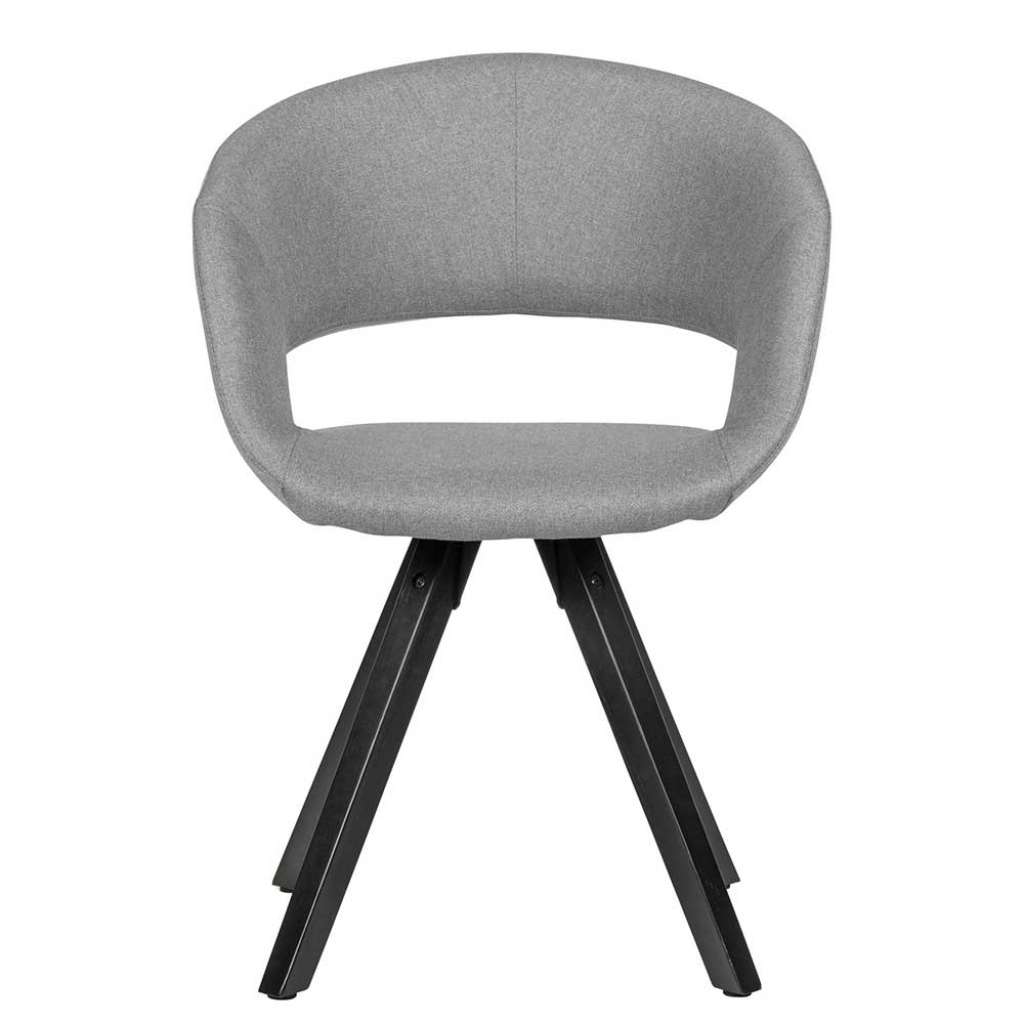 Esszimmerstuhl in Hellgrau Webstoff 45 cm Sitzhöhe