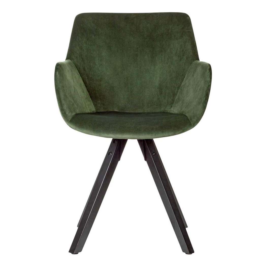 Armstühle in Dunkelgrün Samt 50 cm Sitzhöhe (2er Set)