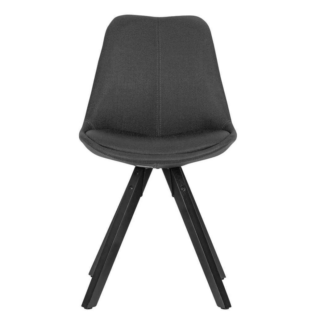 Polsterstühle in Anthrazit Webstoff Massivholzgestell (2er Set)